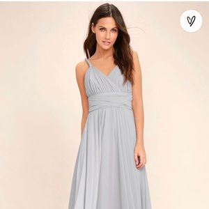 LULUS Carte Blanche light grey Maxi dress size Medium.